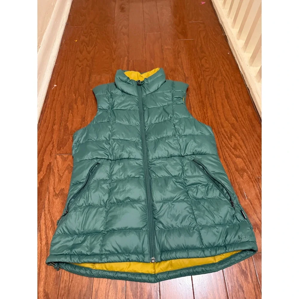 REI Co-op 650 Down Vest Womens Medium Teal Green Puffer Full Zip
